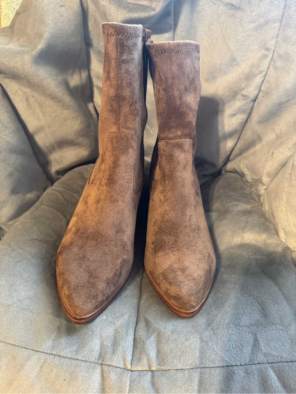 Dolce Vita Brown Suede Mid-Calf Ankle Booties - Picture 2 of 5